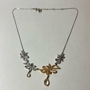 Elegant Swarovski Two Tone Swan Crystal Necklace